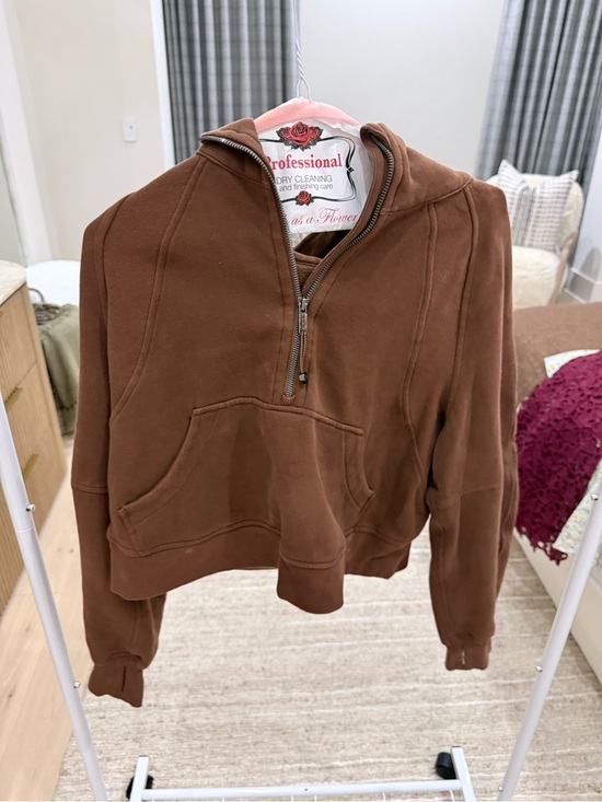lululemon athletica Sweaters - lululemon athletica Brown Half-Zip Hooded Sweater